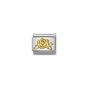 NOMINATION Composable Classic SYMBOLS and steel and 18k gold Rose Versailles