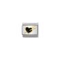 NOMINATION Composable Classic LOVE 2 stainless steel, enamel and 18k gold Heart With Lightning Black