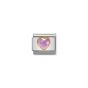 NOMINATION Composable Classic HEART FACETED CZ in steel and 750 gold PINK