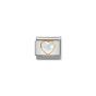 NOMINATION Composable Classic HEART FACETED CZ in steel and 750 gold White