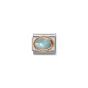 NOMINATION Composable Classic RICH SETTING STONE in steel and 375 gold Amazonite
