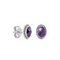 NOMINATION EARRINGS earrings in steel. and 925 silver and zircons OVAL RICH SETTING PURPLE