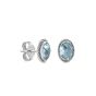 NOMINATION EARRINGS earrings in steel. and 925 silver and zircons OVAL RICH SETTING LIGHT BLUE