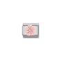 NOMINATION Composable Classic STONE SYMBOLS in stainless steel and 375 gold Flower in ROSE CORAL