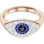 Swarovski Symbolic Evil Eye Ring - Blue with Rose Gold Plating