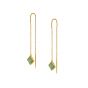 Sarah Alexander Melrose Place Green Aventurine Gold Vermeil Threader Earrings