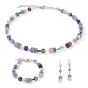 Coeur De Lion GeoCUBE Necklace - Lilac-Green Crystals and Gemstones 4905100840