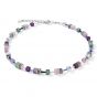 Coeur De Lion GeoCUBE Necklace - Lilac-Green Crystals and Gemstones 4905100840