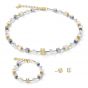 Coeur De Lion GeoCUBE Necklace - Gold with White Crystal and Howlite 4965101614