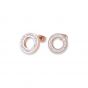 Coeur De Lion Rose Gold and Silver Crystal Stud Earrings