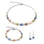 Coeur De Lion GeoCUBE Earrings - Blue Brown Olive Couple 5020210750