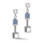 Coeur De Lion GeoCUBE Precious Slider Earrings - Silver Blue - 5074210700