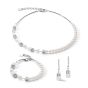Coeur De Lion GeoCUBE Precious Fusion Pearls Earrings - Silver and White 5086211400