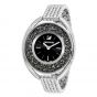 Swarovski Crystalline Oval Metal Strap Watch, Black & Silver 5181664