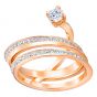 Swarovski Fresh Ring, Large, Rose Gold Plating 5257530, 5217723, 5257535