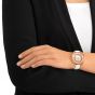 Swarovski Crystalline Oval Leather Strap Watch, Rose & White 5230946