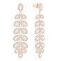 Swarovski Baron Pierced Earrings, White, Rose Gold Plating 5350617