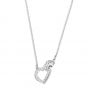 Swarovski Lovely Heart Necklace - White with Rhodium Plating 5636444