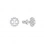 Swarovski Sparkling Dance Flower Pierced Earrings, White, Rhodium Plating 5396227