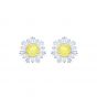 Swarovski Sunshine Pierced Earrings, White, Rhodium Plated 5459591