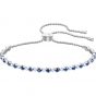 Swarovski Subtle Bracelet, Blue, Rhodium Plating 5465383