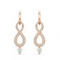 Swarovski Infinity Pierced Earrings - Rose Gold Plated - 5512625