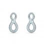 Swarovski Swan Infinity Pierced Earrings - Rhodium Plated - 5518880