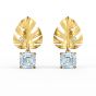 Swarovski Tropical Leaf Pierced Earrings - Gold-tone Plating - 5519253