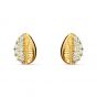 Swarovski Shell Stud Pierced Earrings, White, Gold-Tone Plated  5520471