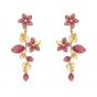 Swarovski Tropical Flower Drop Pierced Earrings - Gold-tone Plating - 5520648