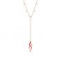 Swarovski Shell Y Necklace, Red, Gold-Tone Plated 5520658