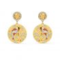 Swarovski Shine Koi Carp Fish Pierced Earrings - Gold Plated - 5524196