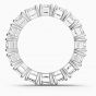 Swarovski Vittore Wide Ring - White with Rhodium Plating