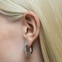 Swarovski Dextera Octagon Hoop Earrings Small - White with Rhodium Plating 5618307