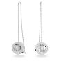 Swarovski Hollow Pierced Chain Drop Earrings - White with Rhodium Plating 5636435