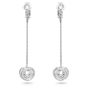 Swarovski Generation Clip Earrings - White and Rhodium Plated 5636510