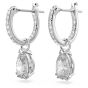 Swarovski Millenia Hoop Earrings Pear Cut - White with Rhodium Plating 5636716