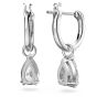 Swarovski Millenia Hoop Earrings Pear Cut - White with Rhodium Plating 5636716