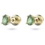 Swarovski Stilla Stud Earrings - Pear Cut Green Gold Tone Plated 5639120