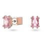 Swarovski Stilla Stud Earrings Cushion Cut Pink Rose Gold Tone Plated 5639136