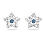 Swarovski Stella Stud Earrings - Blue and White with Rhodium Plating 5639188
