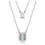 Swarovski Millenia Octagon Double Necklace - Blue with Rhodium Plating 5640557