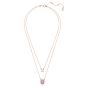 Swarovski Millenia Octagon Double Necklace - Purple Rose Gold Tone Plated 5640558