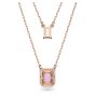 Swarovski Millenia Octagon Double Necklace - Purple Rose Gold Tone Plated 5640558