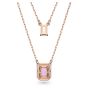 Swarovski Millenia Octagon Double Necklace - Purple Rose Gold Tone Plated 5640558