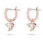 Swarovski Ortyx Hoop Earrings Triangle Cut - White Rose Gold Tone Plated 5643738