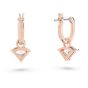 Swarovski Ortyx Hoop Earrings Triangle Cut - White Rose Gold Tone Plated 5643738