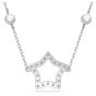 Swarovski Stella Necklace Crystal Pearl - White with Rhodium Plating 5645379