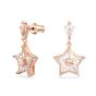 Swarovski Stella Drop Earrings Kite Cut Star White Rose Gold Tone Plated