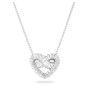 Swarovski Matrix Pendant Mixed Cuts Heart - White with Rhodium Plating 5647924